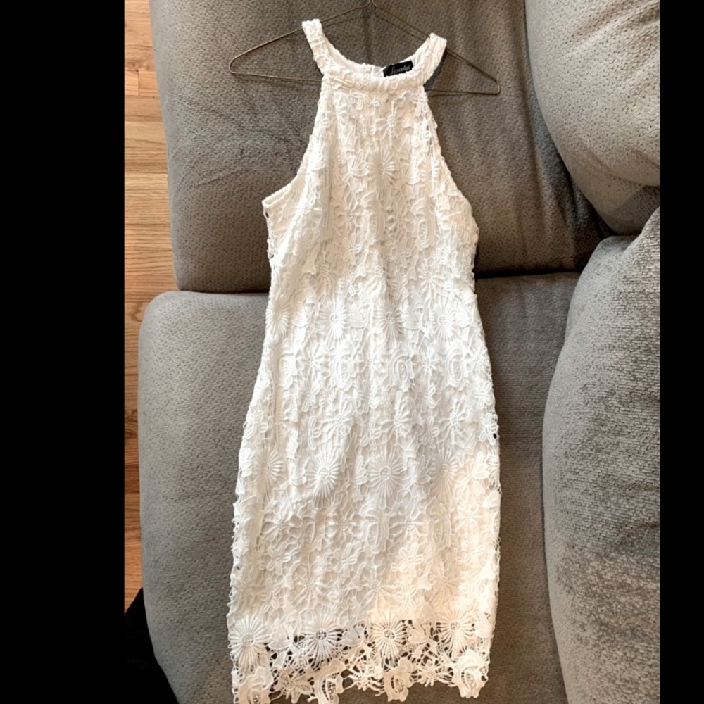 Lamilus White Lace Overlay Dress